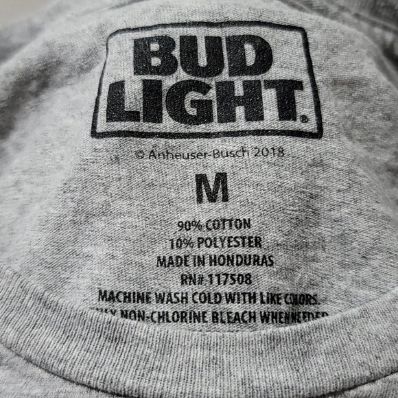 BUD LIGHT DILLY DILLY T-SHIRT BLUE & GREY MENS SHORT SLEEVE TOP SIZE MEDIUM - Picture 5 of 9